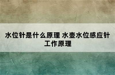 水位针是什么原理 水壶水位感应针工作原理